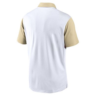 Men's Nike White/Gold Florida State Seminoles Athletic Prep Alt Logo Vapor Performance Polo