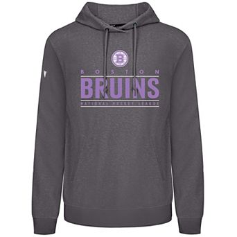 Men's Levelwear Gray Boston Bruins Hockey Fights Cancer Pulsar Off Season Tri-Blend Pullover Hoodie