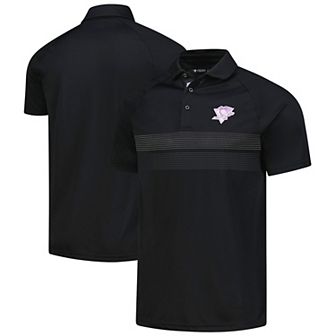Men's Levelwear Black Pittsburgh Penguins Hockey Fights Cancer Draft Day Mason Polo