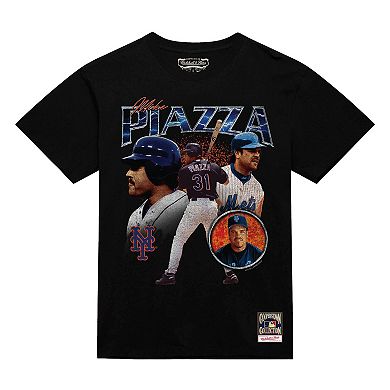 Men's Mike Piazza Black New York Mets 2000 Subway Series 25th Anniversary Power T-Shirt