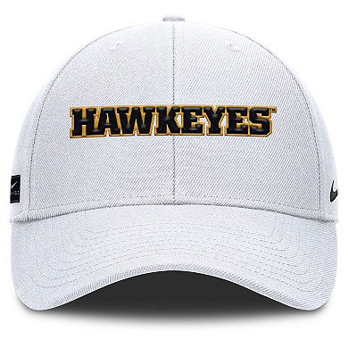 Men's Nike White Iowa Hawkeyes 2025 On-Field Rise Performance Adjustable Hat