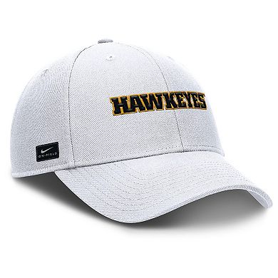 Men's Nike White Iowa Hawkeyes 2025 On-Field Rise Performance Adjustable Hat
