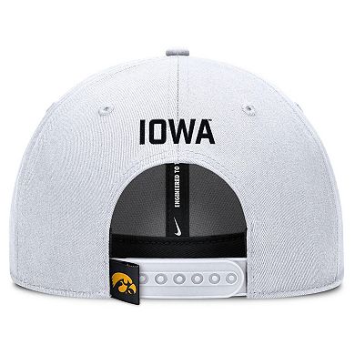 Men's Nike White Iowa Hawkeyes 2025 On-Field Rise Performance Adjustable Hat