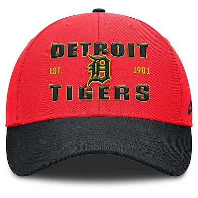 Men's Nike Crimson/Black Detroit Tigers Neon 90s Rise Adjustable Hat