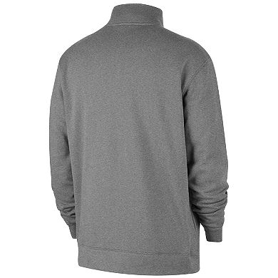 Men's Nike Heather Gray New York Liberty React Club Half-Zip Pullover