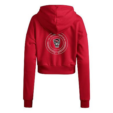 Women's adidas Red NC State Wolfpack Campus Queen Cropped Pullover Hoodie