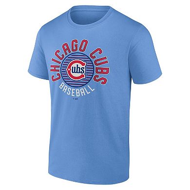 Men's Fanatics Light Blue Chicago Cubs Alt Circle T-Shirt
