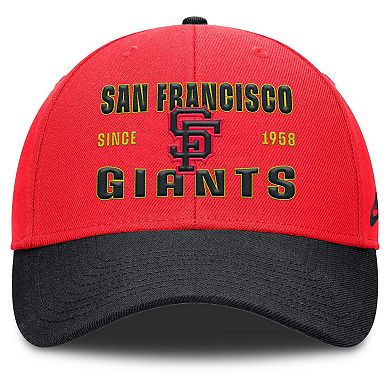 Men's Nike Crimson/Black San Francisco Giants Neon 90s Rise Adjustable Hat