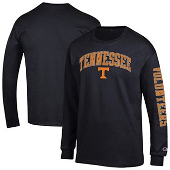 Men's Champion Black Tennessee Volunteers Arch Over Logo 2-Hit Long Sleeve T-Shirt