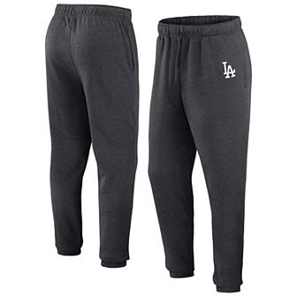 Men's Fanatics Heather Charcoal Los Angeles Dodgers Fleece Jogger Pants