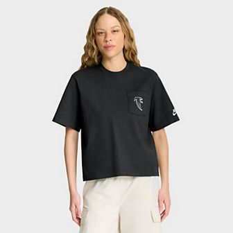 Women's Nike Black Atlanta Falcons Rewind Pocket Boxy T-Shirt