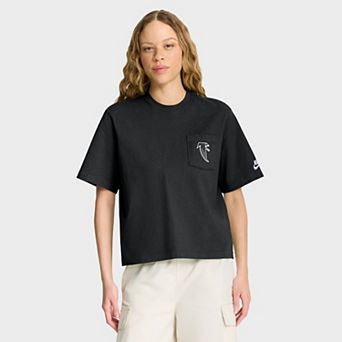 Women's Nike Black Atlanta Falcons Rewind Pocket Boxy T-Shirt