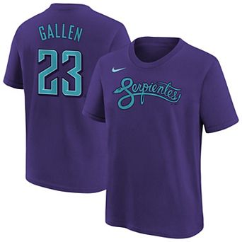Youth Nike Zac Gallen Purple Arizona Diamondbacks Fuse City Connect Name & Number T-Shirt