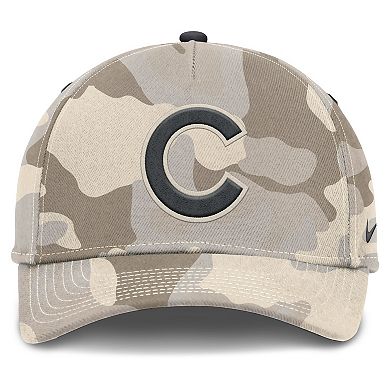 Men's Nike Natural Chicago Cubs Camo Pack Rise Adjustable Hat
