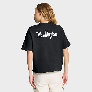 Women's Nike Black Washington Commanders Rewind Pocket Boxy T-Shirt