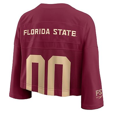 Women's Nike Garnet Florida State Seminoles Cropped Mesh Fashion Jersey