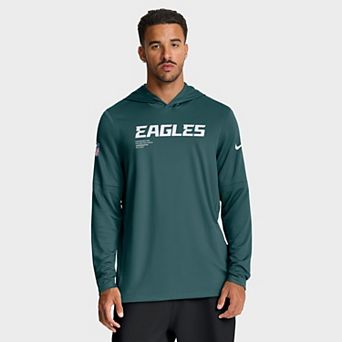 Men's Nike Midnight Green Philadelphia Eagles Big & Tall Sideline Performance Long Sleeve Hoodie T-Shirt