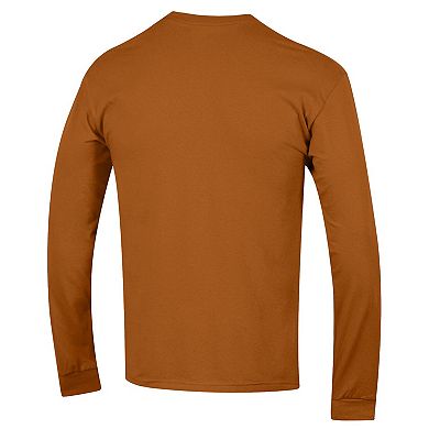 Men's Champion Texas Orange Texas Longhorns Arch Over Logo 2-Hit Long Sleeve T-Shirt