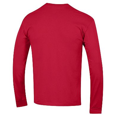 Men's Champion Red NC State Wolfpack Arch Over Logo 2-Hit Long Sleeve T-Shirt