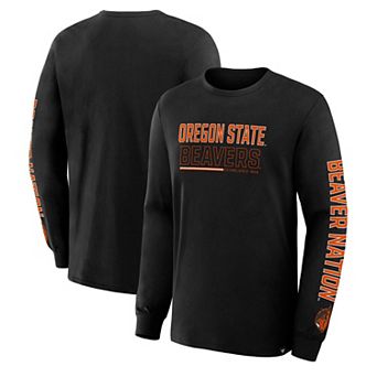 Men's Fanatics Black Oregon State Beavers Quad Fuel The Fire Long Sleeve T-Shirt