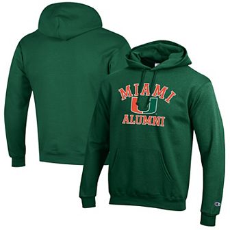 Men's Champion Green Miami Hurricanes Alumni Logo Pullover Hoodie