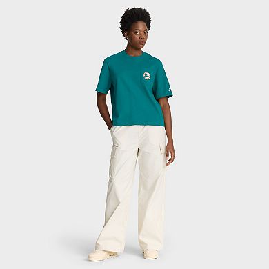 Women's Nike Aqua Miami Dolphins Rewind Pocket Boxy T-Shirt