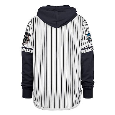 Men's '47 White New York Yankees 2000 World Series Winning Stripes Shortstop Pullover Hoodie