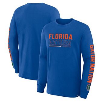 Men's Fanatics Royal Florida Gators Quad Fuel The Fire Long Sleeve T-Shirt