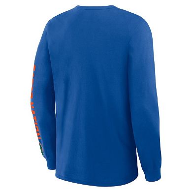 Men's Fanatics Royal Florida Gators Quad Fuel The Fire Long Sleeve T-Shirt