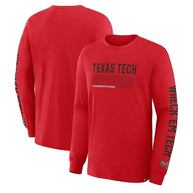 Men's Fanatics Red Texas Tech Red Raiders Quad Fuel The Fire Long Sleeve T-Shirt