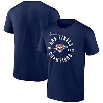 Men's Fanatics Navy Oklahoma City Thunder 2025 NBA Finals Champions Offensive Rebound T-Shirt