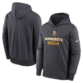 Men's Nike Anthracite Minnesota Vikings Toss Sweep Performance Pullover Hoodie