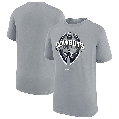 Youth Nike Gray Dallas Cowboys Icon Legend T-Shirt