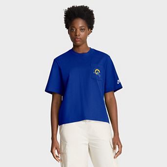 Women's Nike Royal Los Angeles Rams Rewind Pocket Boxy T-Shirt