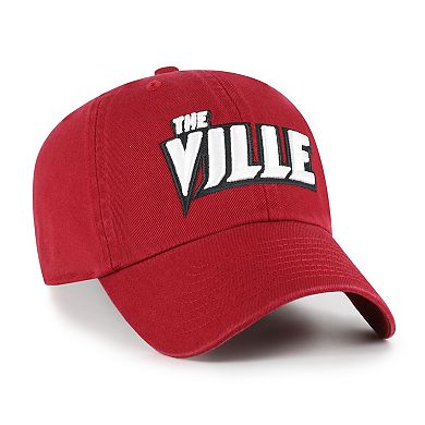Men's '47 Red Louisville Cardinals Clean Up Adjustable Hat
