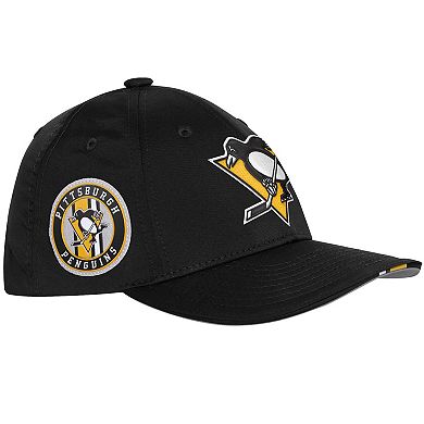 Youth Fanatics Black Pittsburgh Penguins 2025 NHL Draft Authentic Pro On-Stage Podium Adjustable Hat