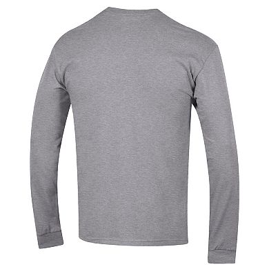 Men's Champion Heather Gray UCF Knights Arch Over Logo 2-Hit Long Sleeve T-Shirt