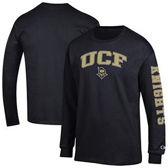 Men's Champion Black UCF Knights Arch Over Logo 2-Hit Long Sleeve T-Shirt