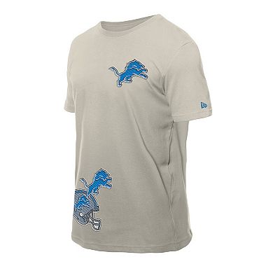 Men's New Era Light Beige Detroit Lions Multi Patch T-Shirt
