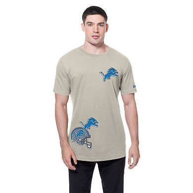 Men's New Era Light Beige Detroit Lions Multi Patch T-Shirt