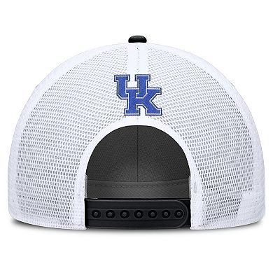 Men's Nike Black/White Kentucky Wildcats 2025 On-Field Rise Patch Trucker Adjustable Hat