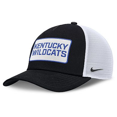 Men's Nike Black/White Kentucky Wildcats 2025 On-Field Rise Patch Trucker Adjustable Hat
