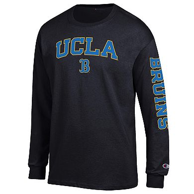 Men's Champion Black UCLA Bruins Arch Over Logo 2-Hit Long Sleeve T-Shirt