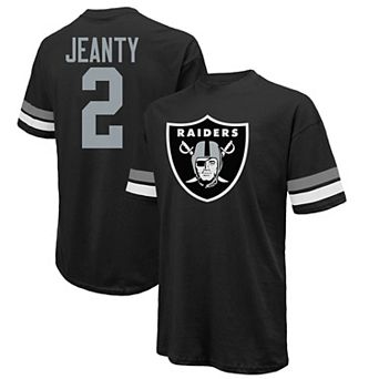 Men's Majestic Threads Ashton Jeanty Black Las Vegas Raiders 2025 NFL Draft First Round Pick Oversized T-Shirt