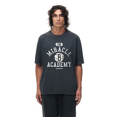 Unisex Heather Black Brooklyn Nets Miracle Academy x NBA Collection Vintage Boxy T-shirt