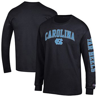 Men's Champion Black North Carolina Tar Heels Arch Over Logo 2-Hit Long Sleeve T-Shirt