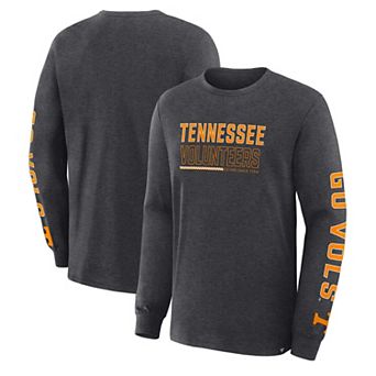 Men's Fanatics Charcoal Tennessee Volunteers Quad Fuel The Fire Long Sleeve T-Shirt