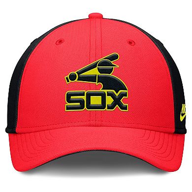 Men's Nike Crimson/Black Chicago White Sox Neon 90s Rise SwooshFlex Hat