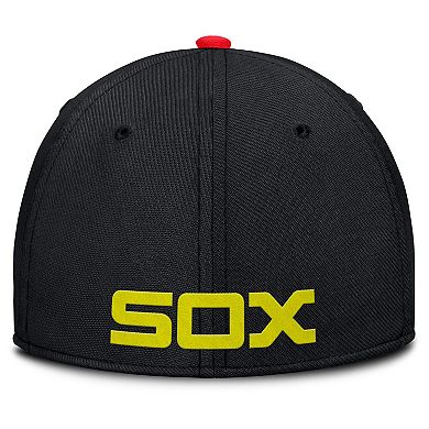 Men's Nike Crimson/Black Chicago White Sox Neon 90s Rise SwooshFlex Hat