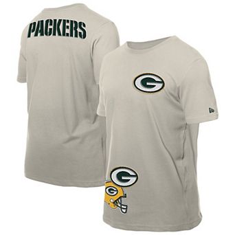 Men's New Era Light Beige Green Bay Packers Multi Patch T-Shirt